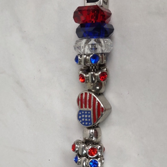 Pandora-style Patriotic Charm Bracelet - Picture 6 of 8